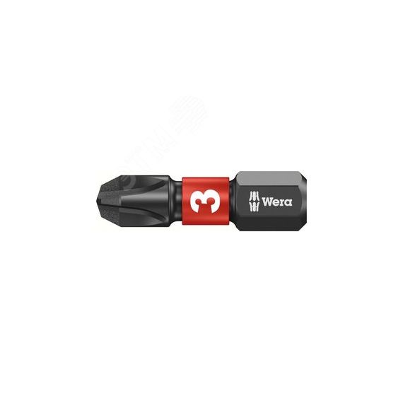 Бита ударная 851/1 IMP DC Impaktor PH алмазное покрытие хвостовик 1/4 C 6.3 PH 3 x 25 мм WERA WE-057617