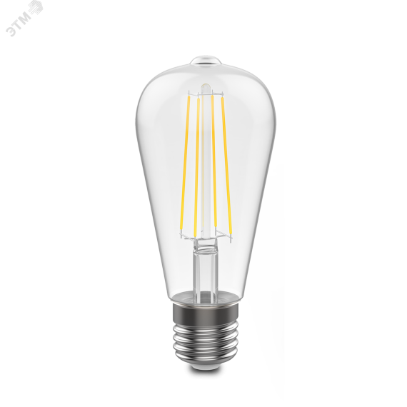 Лампа светодиодная филаментная LED 10 Вт 970 лм 4100К AC185-265В E27 ST64 нейтральный Black Filament Gauss 157802210