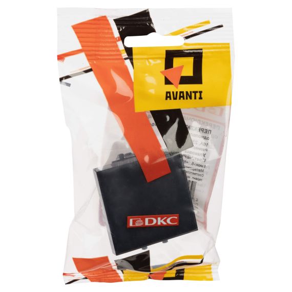 Переключатель одноклавишный модульный, &quot;Avanti&quot;, &quot;Черный квадрат&quot;, 2 модуля