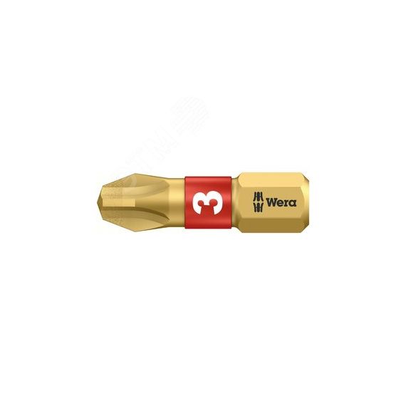 Бита биторсионная 851/1 BDC PH алмазное покрытие хвостовик 1/4 C 6.3 PH 3 x 25 мм WERA WE-056404