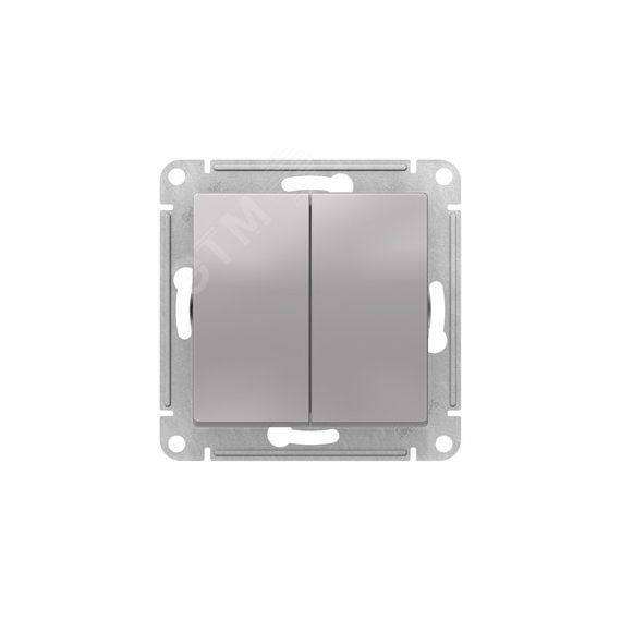 ATLASDESIGN 2-клавишный ВЫКЛЮЧАТЕЛЬ с самовозвратом, сх.2, 10А, механизм, АЛЮМИНИЙ SE (Systeme) ATN000317