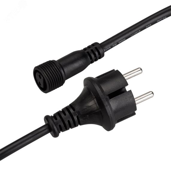 Шнур питания ARD-CLASSIC-BALL-LIVE-1.5м Black (230V, 1.6A) (ARDCL, Закрытый) Arlight 025652