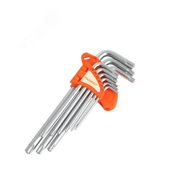 Набор ключей  SKТ-9L, TORX, длинные, T10-T50, CRV, 9 шт Patriot 350002007