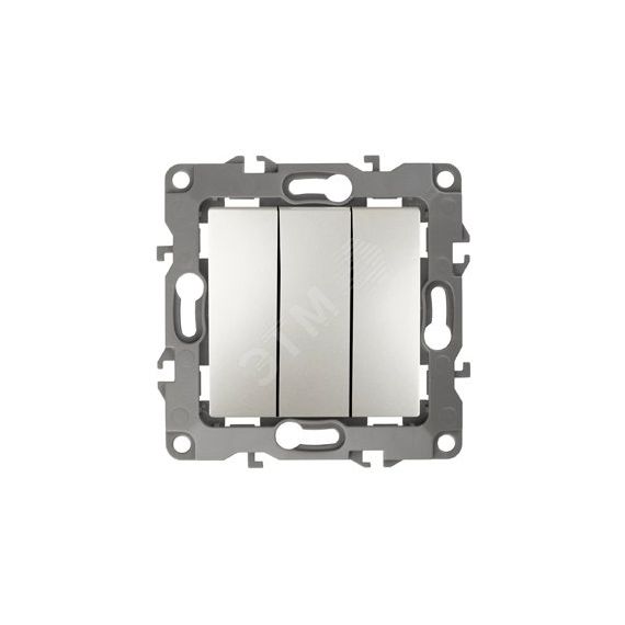 Выключатель тройной, 10АХ-250В, Эра12, перламутр,12-1107-15 ЭРА Б0019302