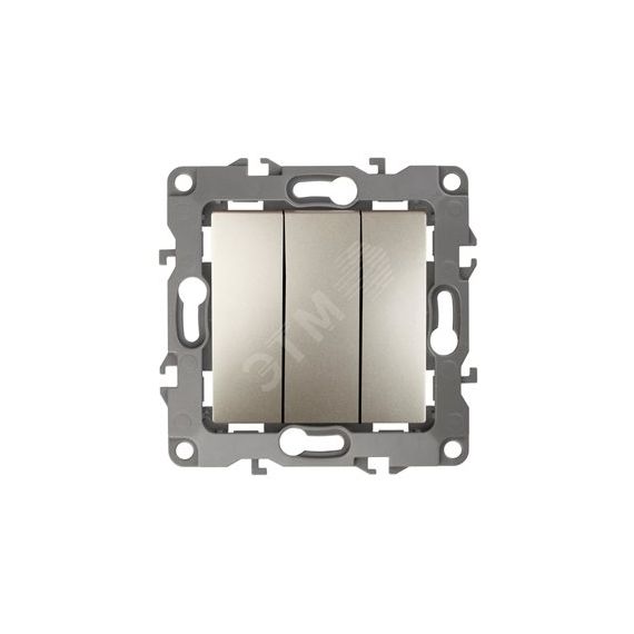 Выключатель тройной, 10АХ-250В, Эра12, шампань,12-1107-04 ЭРА Б0014672