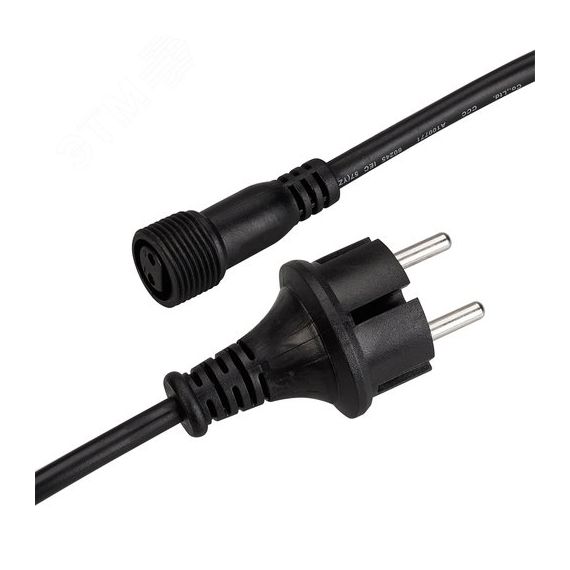 Шнур питания ARD-CLASSIC-BALL-LIVE-1.5м Black (230V, 1.6A) (ARDCL, Закрытый) Arlight 025652