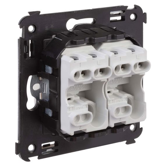 Выключатель двухклавишный в стену, &quot;Avanti&quot;, &quot;Ванильная дымка&quot;