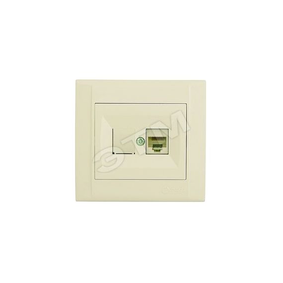 Defne Розетка компьютерная CAT5e + гнездо бежевая Makel 42010035