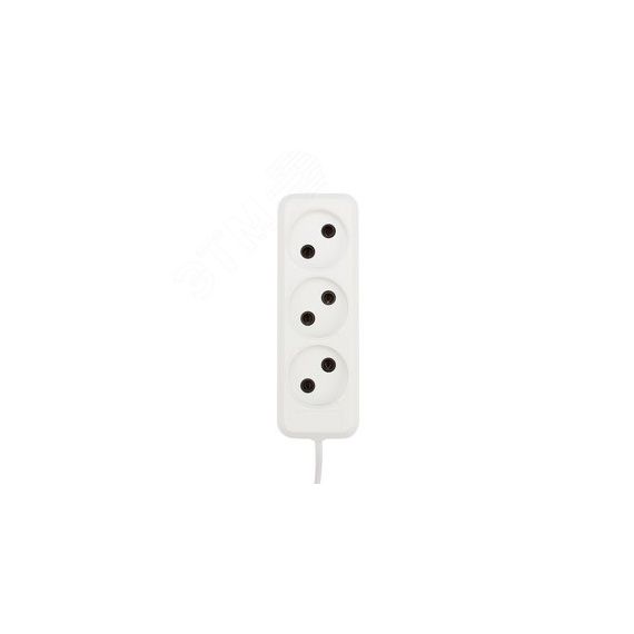 Удлинитель 3 гнезда, 5 м, 2х0.75 мм, б/з, белый REXANT 11-8737