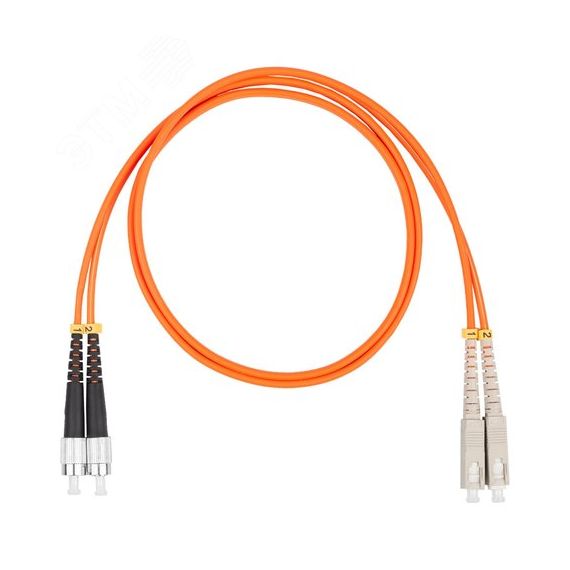 Шнур оптический коммутационный (патч-корд), SC-FC, дуплекс (duplex) OM2, нг(А)-HF, оранжевый, 5,0 м Datarex DR-221255