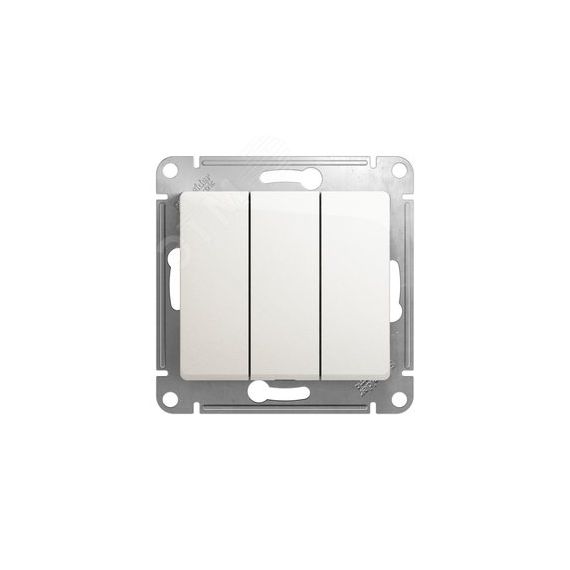 GLOSSA Выключатель трехклавишный схема 3 перламутр в рамку SE (Systeme) GSL000631