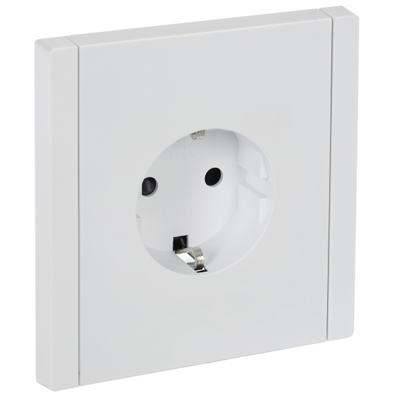 FORTE&PIANO Розетка 1-местная с заземлением с защитными шторками безвинтовое крепление 16А FP213 белый IEK