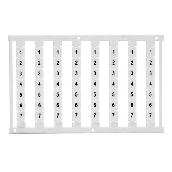 Маркировка для клемм, ширина 5 мм, узкая, для клемм Push-in, белая, знак заземления в круге, горизонтальная ориентация, 1 шт. = карта из 96 маркеров