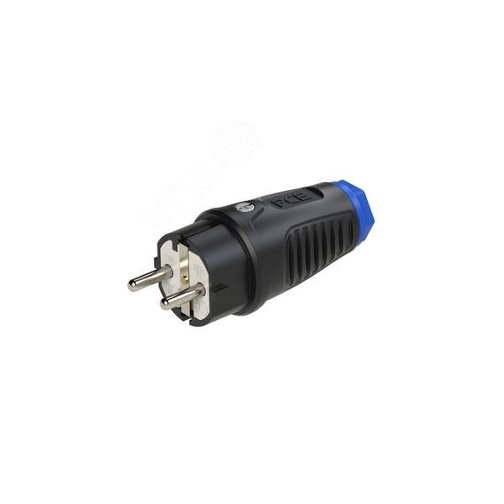 Вилка каб 16A/250V/2P+E/IP54 корпус черный, маркер синий PCE 0511-sb