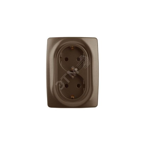 Розетка 2X2P+E Schuko со шторками , 16A-250В, Эра12, бронза, 12-2108-13 ЭРА Б0036449