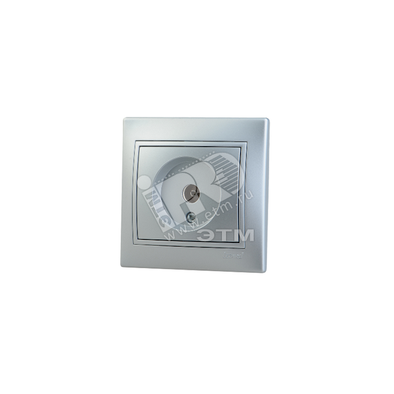 MIRA Розетка телевизионная ТV оконечная металлик серая с вставкой Lezard 701-1010-130