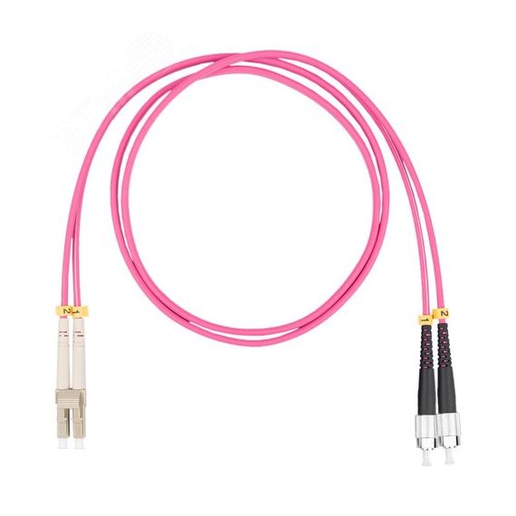 Шнур оптический коммутационный (патч-корд), LC-FC, дуплекс (duplex) OM4, нг(А)-HF, маджента, 2,0 м Datarex DR-220273