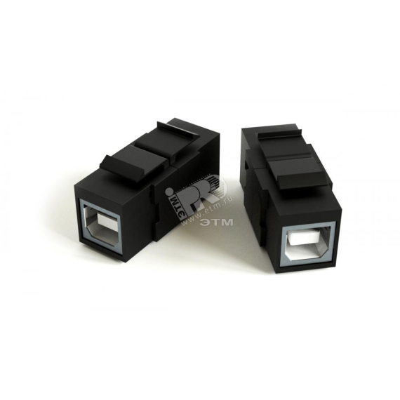 Вставка Keystone Jack проходной адаптер USB 2.0 (Type B) ROHS черная Hyperline 251217