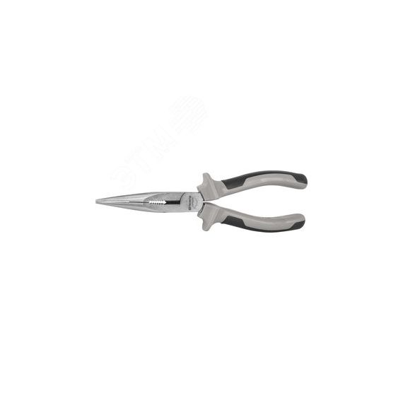 Длинногубцы прямые с духкомпонентными рукоятками, 180 мм Thorvik LNP0180