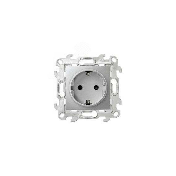 Розетка без заземления 2Р 16A 250В~ цвета алюминий S24 Harmonie Simon 2450442-033