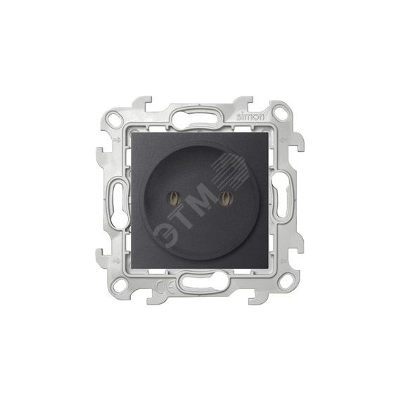 Розетка 2К без защитных шторок, графит Simon 2450442-038