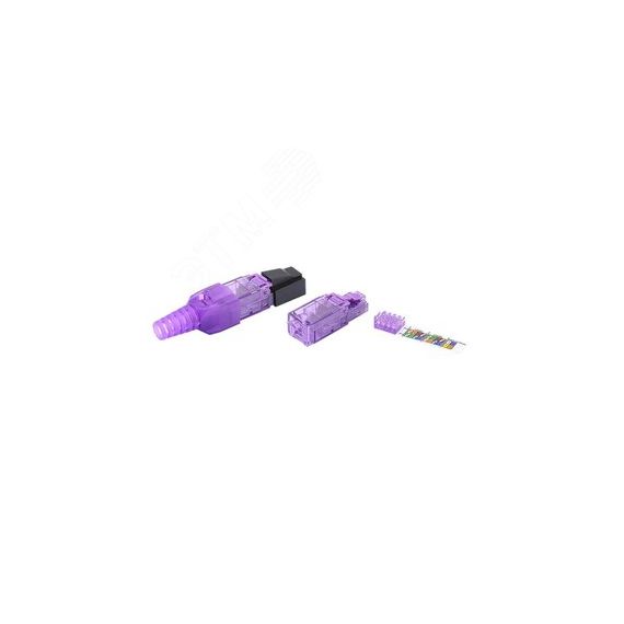 Разъем полевой оконцовки RJ-45 (8P8C) под витую пару кат.6 Hyperline PLUD-8P8C-S-C6-VL