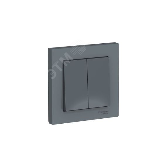 Выключатель двухклавишный ATLASDESIGN схема 5 10АХ в сборе грифель SE (Systeme) ATN000752