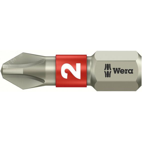 Бита 3851/1 TS PH нержавеющая сталь хвостовик 1/4 C 6.3 PH 2 x 25 мм WERA WE-071011