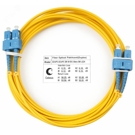 Шнур оптический duplex 7м SC-SC 9/125 sm LSZH Cabeus FOP(d)-9-SC-SC-7m