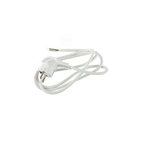 Шнур сетевой с вилкой U-3x1,5-3m-W с заземлением 3м ПВС 3x1,5мм2 белый ЭРА Б0048708