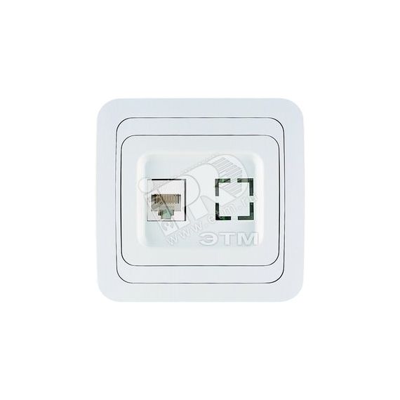 Mimoza бел/бел розетка CAT5e + гнездо Makel 12035