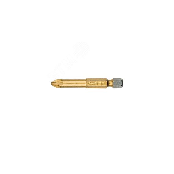 Бита PZ2 х 50 мм 1/4'' E6.3 Industrial TiN покр. нитрид титана WITTE 275422000