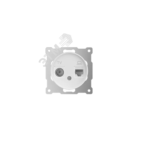 Розетка двойная антенна/компьютер TV/RJ45 кат.5e, цвет белый (серия Florence) OneKeyElectro 7700245