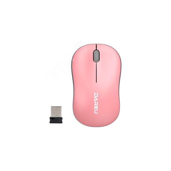 Мышь беспроводная 1200 dpi, розовый-серый Dareu LM106G Pink-Grey