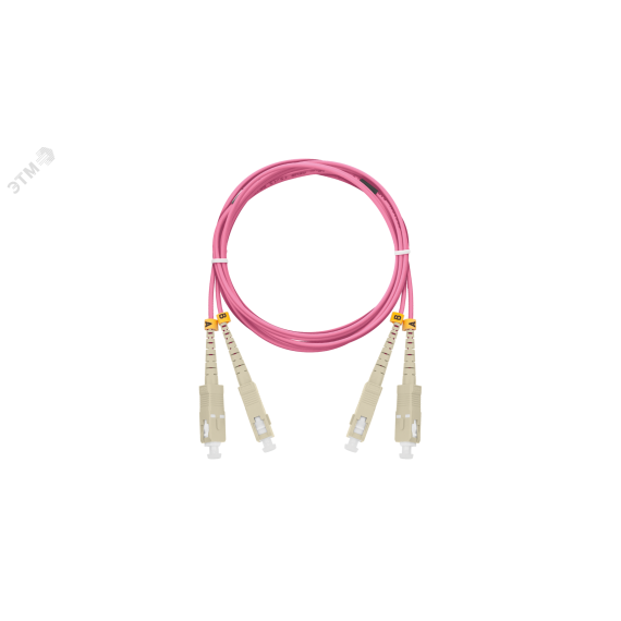 Шнур опт соедин, мм 50/125 OM4, SC/UPC-SC/UPC, двойной, LSZH, 2мм, маджента, 2м NIKOMAX/NIKOLAN NMF-PC2M4C2-SCU-SCU-002