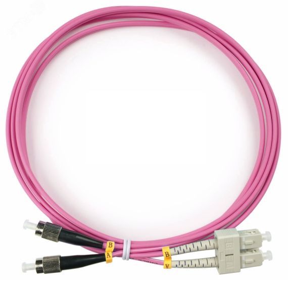 Шнур оптический duplex 2м SC-FC 50/125 мм OM4 LSZH Cabeus FOP-50-OM4-SC-FC-2m