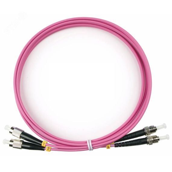 Шнур оптический duplex 2м FC-ST 50/125 мм OM4 LSZH Cabeus FOP-50-OM4-FC-ST-2m