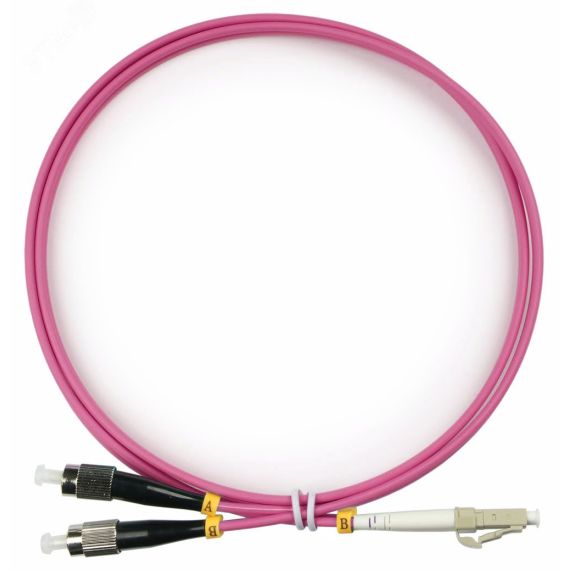 Шнур оптический duplex 1,5м LC-FC 50/125 мм OM4 LSZH Cabeus FOP-50-OM4-LC-FC-1,5m