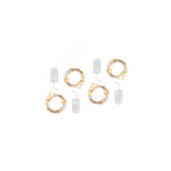 Гирлянда светодиодная Роса DC-G05-20YS4, комплект 4 шт., желт. 20 LED, 2xCR2032 JazzWay 5048034