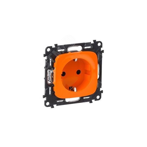 Valena ALLURE Розетка силовая 2К+З 16А 250В со шторками безвинтовые зажимы с лицевой панелью Оранжевая LEGRAND 754981
