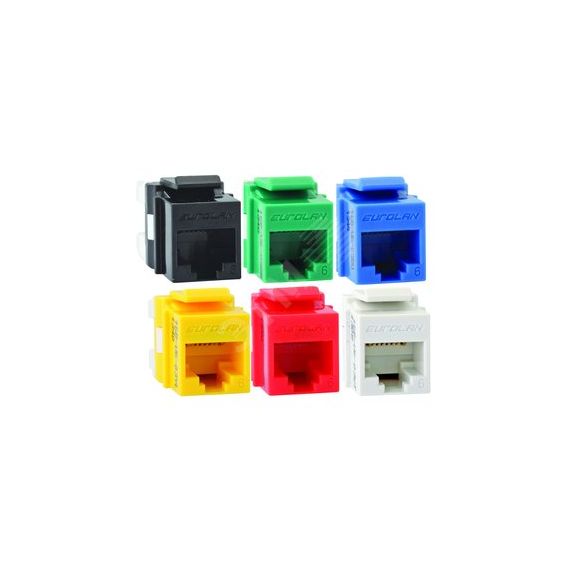Модуль розеточный Keystone категории 6 UTP 1xRJ45 T568A/B зеленый Eurolan 16B-U6-03GR