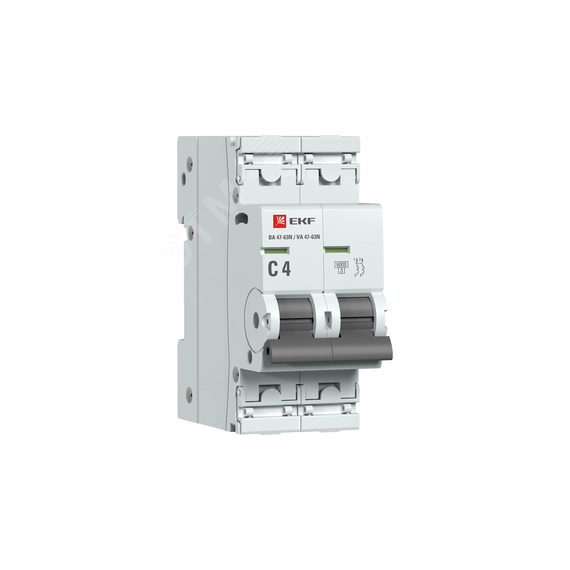 Автоматический выключатель 2P 4А (C) 6кА ВА 47-63N PROxima EKF M636204C