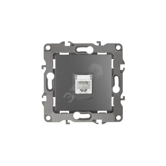 Розетка телефонная RJ11, Эра12, графит, 12-3105-12 ЭРА Б0019342