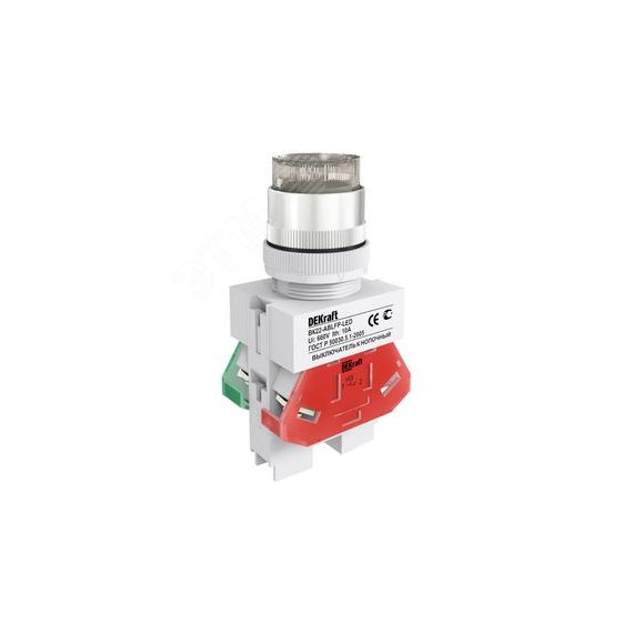 Кнопка ABLF 22мм белая 24В AC/DC SE (Dekraft) 25068DEK