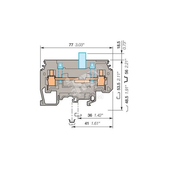 Клемма винтовая 6мм.кв. M6/8.ST3 TE Connectivity ОУЭО ENT1SNA115239R2200