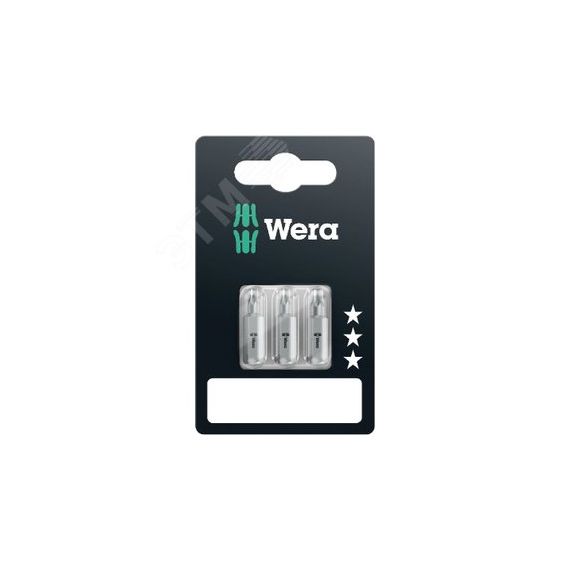 Бита 867/1 Z TORX SB вязкая твердость хвостовик 1/4 C 6.3 TX 10 x 25 мм 2 шт с держателем-еврослот WERA WE-073313
