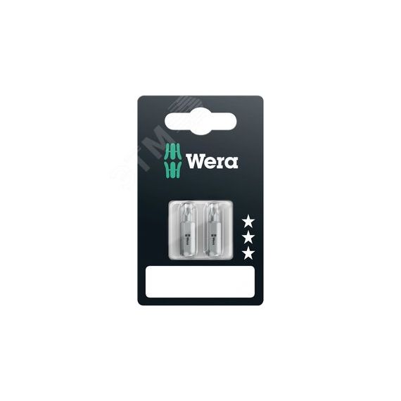 Бита 867/1 Z TORX SB вязкая твердость хвостовик 1/4 C 6.3 TX 20 x 25 мм 2 шт с держателем-еврослот WERA WE-073314
