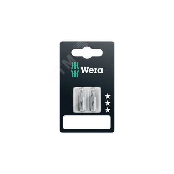 Бита 867/1 Z TORX SB вязкая твердость хвостовик 1/4 C 6.3 TX 15 x 25 мм 2 шт с держателем-еврослот WERA WE-073340