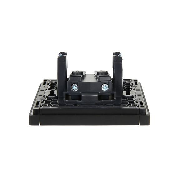 FORTE&PIANO Розетка 1-местная без заземления с защитными шторками винтовое крепление 10А FP117 черный IEK