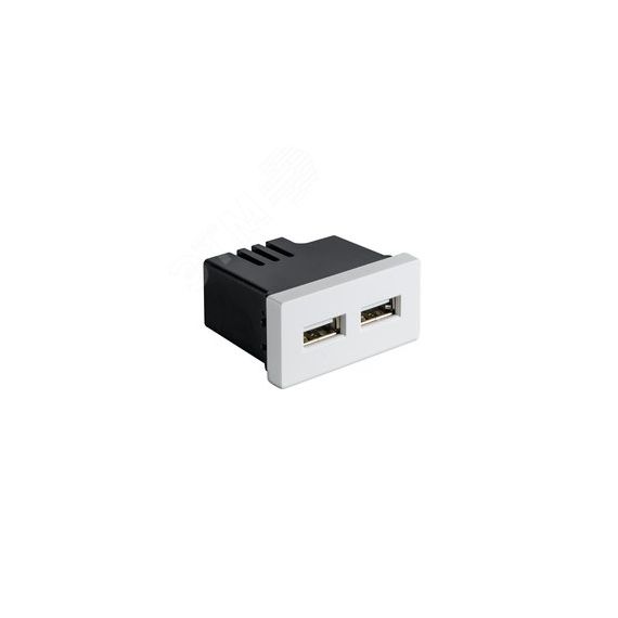 Модуль в рамку 2 USB-порта 2.4A белый (1/2) Sibling Powermodule-2USB(W)